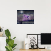 Sprookje en Paarse Hart Fantasy Kunstprint Poster (Thuiskantoor)