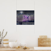 Sprookje en Paarse Hart Fantasy Kunstprint Poster (Keuken)