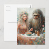 Sprookje en Sasquatch Spaghetti Picknick Briefkaart (Voorkant / Achterkant)