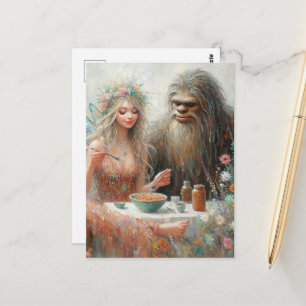Sprookje en Sasquatch Spaghetti Picknick Briefkaart