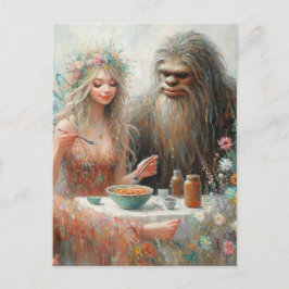 Sprookje en Sasquatch Spaghetti Picknick Briefkaart
