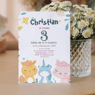 Sprookje en schattige dieren Verjaardagsfeest Kaart