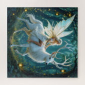 Sprookje en Witte Herten Magisch Bos Legpuzzel (Horizontaal)