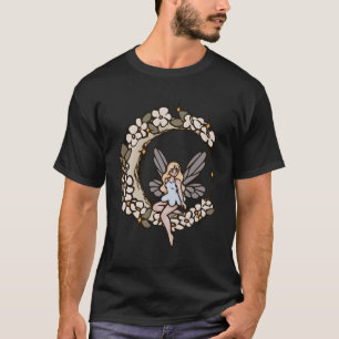 Sprookje Faerie Sitting In Crescent Moon T-shirt