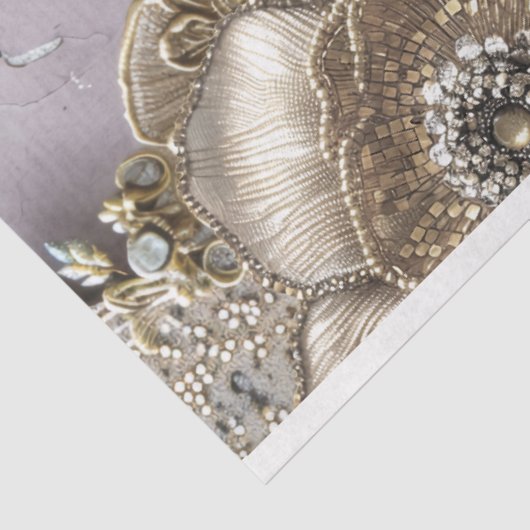 Sprookje Fantasia Majestic Vogel Lavendel Blauw Tissuepapier (Detail)