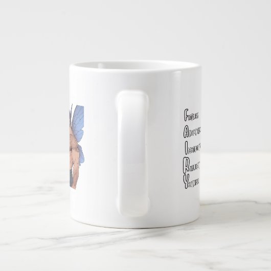 SPROOKJE, gespierde mannelijke fee acrostische Mok (Achterkant)