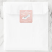 Sprookje Glas Slipper Blush Roze Vierkante Sticker (Tas)