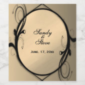 Sprookje Gouden Spiegel Namen en Datum Wijn Etiket (Enkel label)