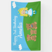 Sprookje Goudlokje Drie Beren Verjaardagsbanner Spandoek (Verticaal)
