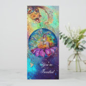 SPROOKJE IN DE NACHT, roze geel blauw rood glitter Kaart (Staand voorkant)