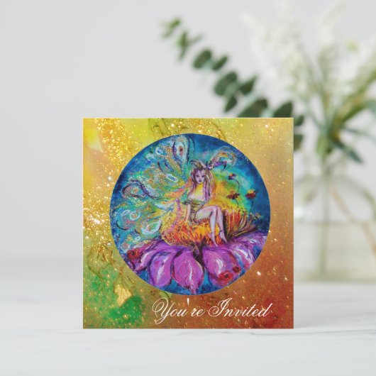 SPROOKJE IN DE NACHT roze groen blauw geel glitter Kaart (Staand voorkant)