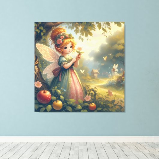 Sprookje in de tuin canvas afdruk (Insitu (Houten vloer))