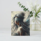 Sprookje in een blinddoek briefkaart (Staand voorkant)