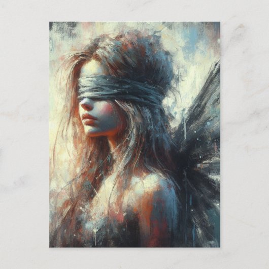 Sprookje in een blinddoek briefkaart (Voorkant)