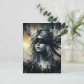 Sprookje in een blinddoek briefkaart (Staand voorkant)