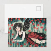 Sprookje in een bloemenweide waterverf briefkaart (Voorkant / Achterkant)