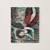 Sprookje in een bloemenweide waterverf legpuzzel (Verticaal)