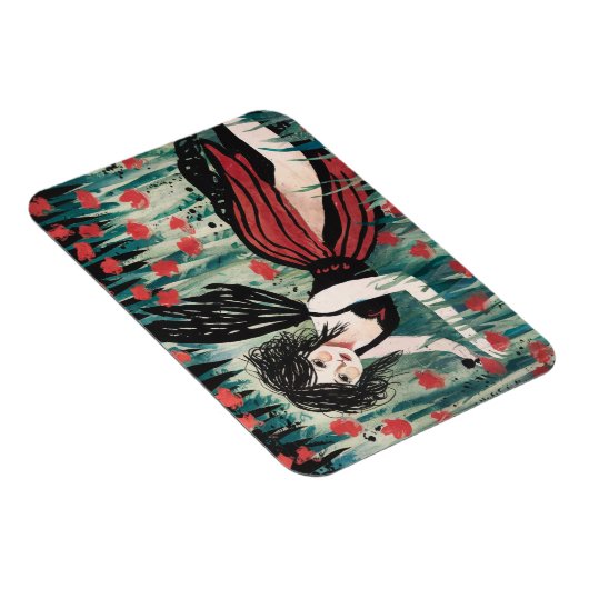 Sprookje in een bloemenweide waterverf magneet (Rechterzijde)