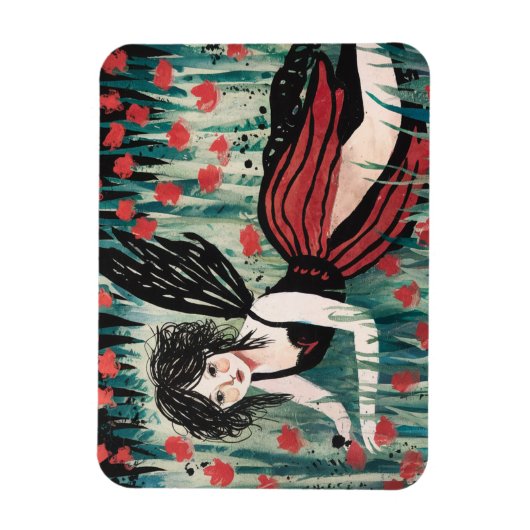 Sprookje in een bloemenweide waterverf magneet (Verticaal)