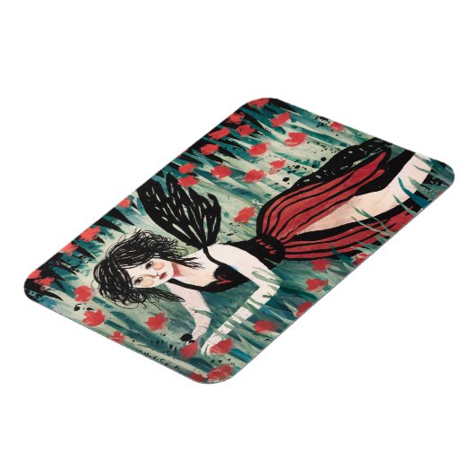 Sprookje in een bloemenweide waterverf magneet (Linkerzijde)