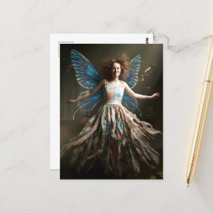 Sprookje in een Gerecyclede Jurk Briefkaart