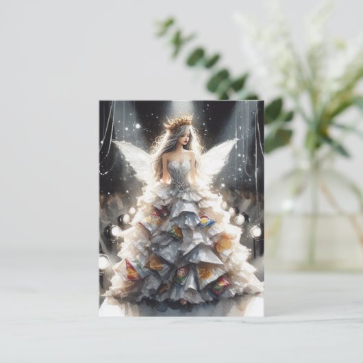 Sprookje in een Mode Shows jurk gemaakt van Chip B Briefkaart (Staand voorkant)