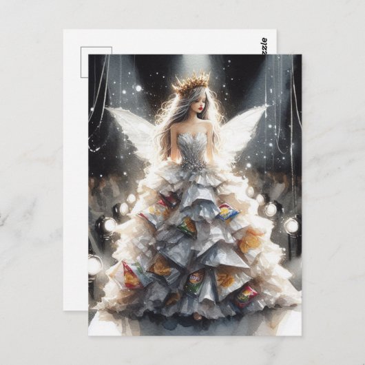 Sprookje in een Mode Shows jurk gemaakt van Chip B Briefkaart (Voorkant / Achterkant)