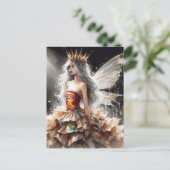 Sprookje in een Mode Shows jurk gemaakt van Chip B Briefkaart (Staand voorkant)