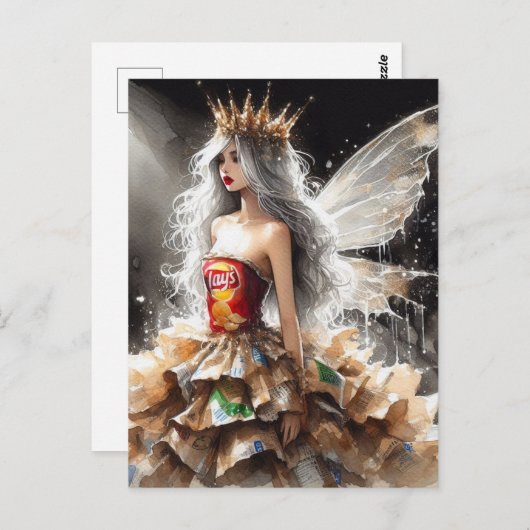 Sprookje in een Mode Shows jurk gemaakt van Chip B Briefkaart (Voorkant / Achterkant)