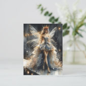 Sprookje in een Mode Shows jurk gemaakt van krante Briefkaart (Staand voorkant)