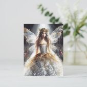 Sprookje in een Mode Shows jurk gemaakt van plasti Briefkaart (Staand voorkant)