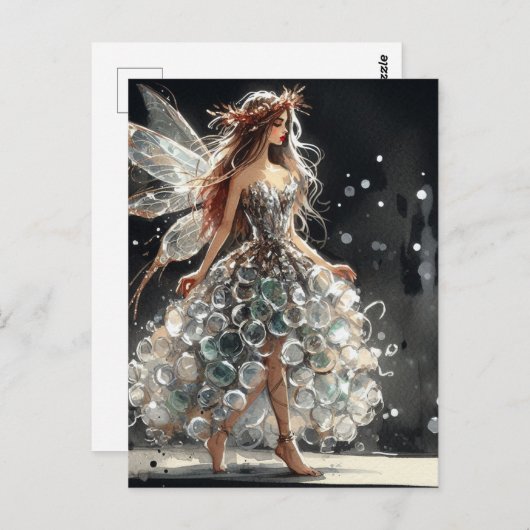 Sprookje in een Mode Shows jurk gemaakt van plasti Briefkaart (Voorkant / Achterkant)