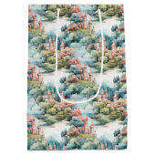 Sprookje in Fairyland Kastelen Pastel Roze Blauw Medium Cadeauzakje (Achterkant)