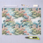 Sprookje in Fairyland Kastelen Pastel Roze Blauw Tissuepapier (Craft)