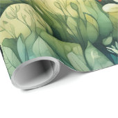 Sprookje in Fairyland Mushroom House Groen Sinaasa Cadeaupapier (Rol Hoek)