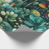 Sprookje in Fairyland Mushroom House Groen Sinaasa Cadeaupapier (Hoek)