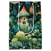 Sprookje in Fairyland Mushroom House Groen Sinaasa Medium Cadeauzakje (Achterkant)