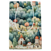 Sprookje in Fairyland Village Groen en Sinaasappel Medium Cadeauzakje (Voorkant)