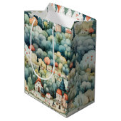 Sprookje in Fairyland Village Groen en Sinaasappel Medium Cadeauzakje (Achterkant Gekanteld)