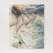 Sprookje in Floral Pastel Meadow met vlinder Legpuzzel (Verticaal)