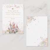 Sprookje Kasteel Blush Gouden Douche Luier Raffle Informatiekaartje (Voorkant / Achterkant)