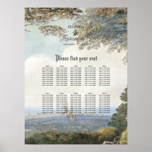Sprookje Kasteel Bos Zitkaart Poster (Voorkant)