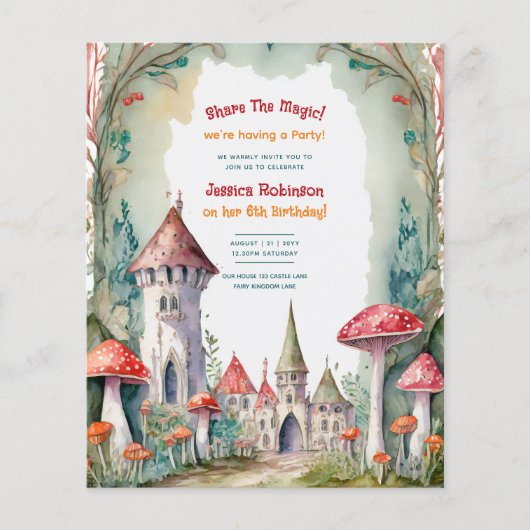 Sprookje Kasteel Bruiloft Fairycore Prinses Magic Flyer (Voorkant)