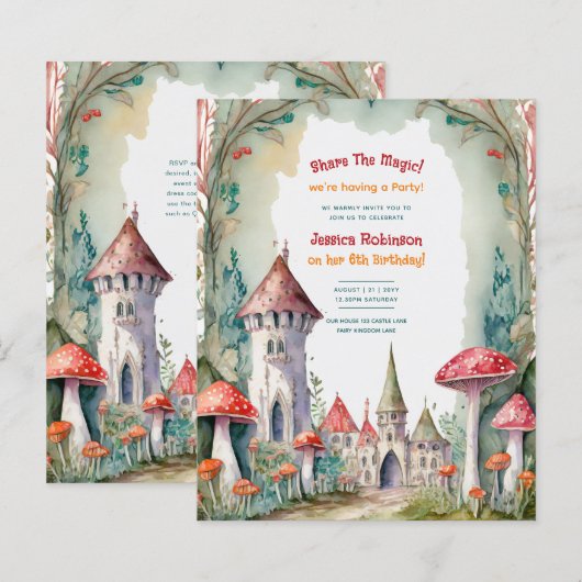 Sprookje Kasteel Fairycore Prinses Verjaardagsmeis (Voorkant / Achterkant)