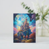 Sprookje Kasteel Fantasie Kunst Briefkaart (Staand voorkant)
