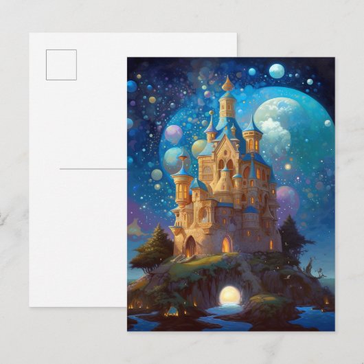 Sprookje Kasteel Fantasie Kunst Briefkaart (Voorkant / Achterkant)
