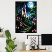 Sprookje Kasteel Fantasie Poster (Thuiskantoor)