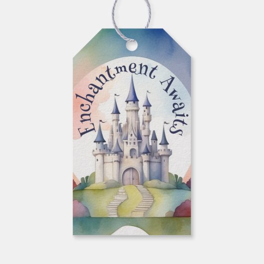 Sprookje Kasteel Party Cadeaulabel (Achterkant)
