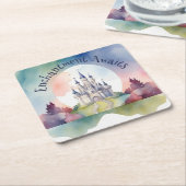 Sprookje Kasteel Party Kartonnen Onderzetters (Schuin)