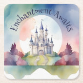 Sprookje Kasteel Party Kartonnen Onderzetters (Voorkant)